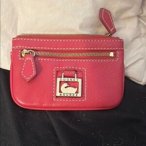 Dooney & Bourke Red Clutch with Gold Accents